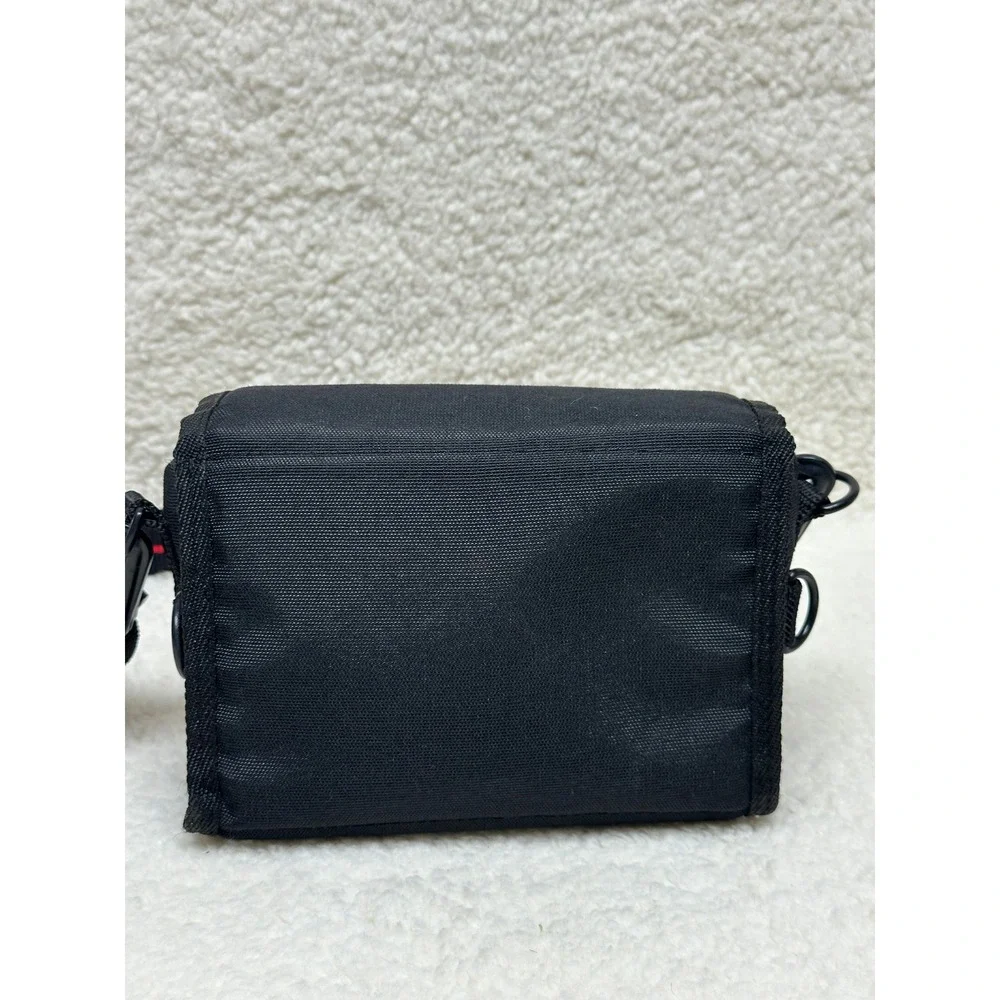Nikon Camera Bag Black Red Stripe Strap Padded Nylon Case Buckle Closure